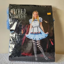 Wicked Innocence Disney Alice in Wonderland Girl Halloween Costume Sz Jr 0-9 NIB