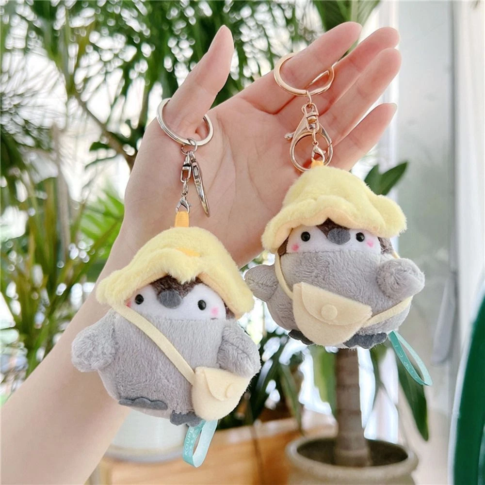 Tourist Hat Penguin Keychain Plush Doll School Bag Keychain Men