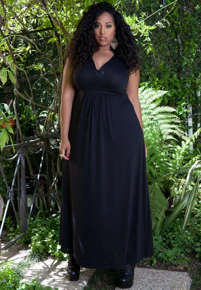 Sexy SWAK Designs Black Plus Size Bonnie Maxi Dress, Party