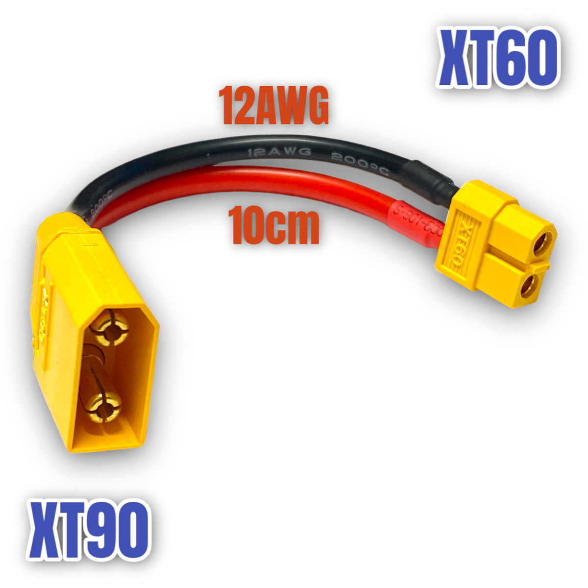 3 Adapterkabel Für Modellbau: XT60 Auf XT90 Mit 12 AWG Draht – Ideal Für Akkus & Ladegeräte