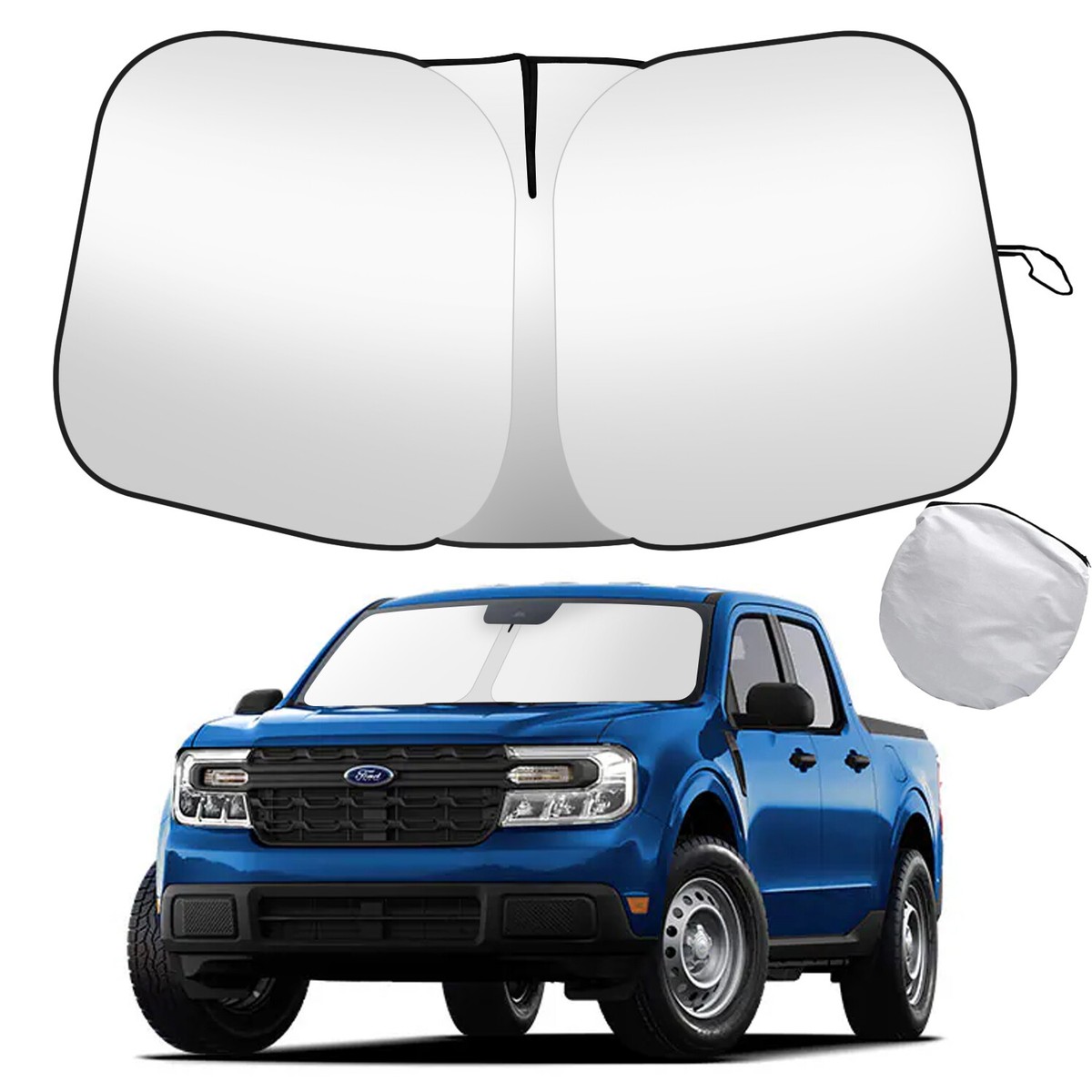 Car Accessories 2022-2025 Ford Maverick Front Windshield Sun Shade – Reflective UV Cover With Elastic Straps - View #6