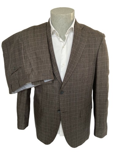 Abito uomo FRADI, tg 50 DROP 7 grigio principe di Galles con quadri rosa in  LINO | eBay