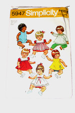 SIMPLICITY 5947 DOLL PATTERN girl dolls 15-17...