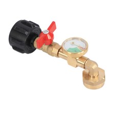 Propane Refill Adapter with Valve and Gauge, Fill 1 Lb Bottles From 20 Lb Tank