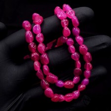 Ekskluzywny różowy rubin 2 Strand 231,00 Cts Wspaniały naszyjnik Biżuteria VK 20 E626