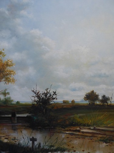 LARGE COUNTRY VIEW LISTED ARTIST ROBERT SCALVINI FREE SHIPPING TO ENGLAND - Picture 12 of 14