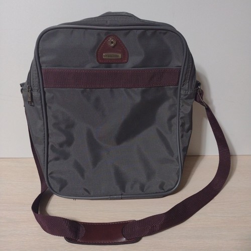 Samsonite Amherst 701 Gray and Plum Nylon Shoulder Bag Vintage 1989