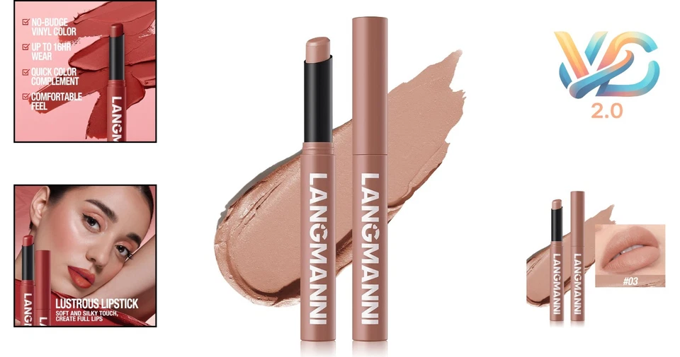 Luxurious Matte Lipstick - Waterproof, High Pigment, Feels Comfortable On Lips - Image 2 of 4