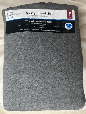 Mainstay jersey sheet set, size Full, Color: Grey