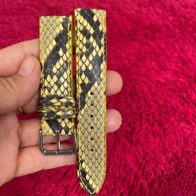 20/18mm  Multicolor  Genuine Snake  Leather Skin Watch Wrist Strap Band Buckle