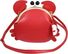 VALICLUD Crab Red Crossbody Snap Close Purse Vinyl B1 NEW Make Offer
