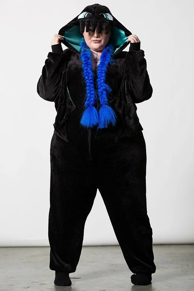 KILLSTAR Onepiece Cthulhu Negro y Verde Azulado XXL Gótico Oscuro Emo Pijama Acogedor Unisex Cremallera Foto 3 de 4