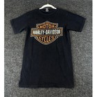 VTG Y2K Harley Davidson Chunky River Shirt Mens Small Black Meridian Mississippi