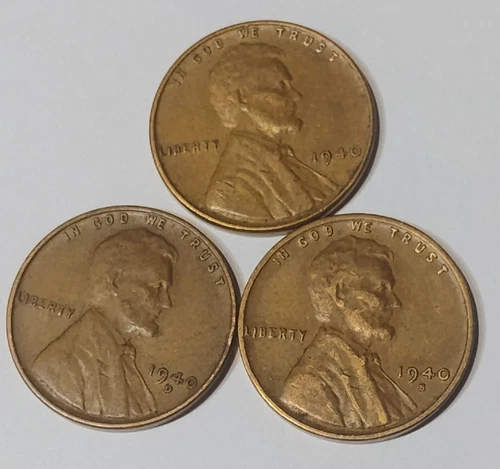 1940 P, D & S Lincoln Wheat Cent, Penny,  Fine Condition