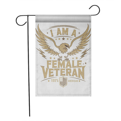 I Am A Female Veteran Garden Flag Patriotic Eagle Design Outdoor Decor