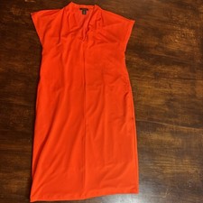 Halogen Orange Lined With Pockets V Neck Dress Size XXS