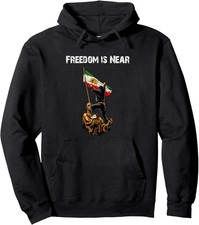 Iran Freedom is Near Flag Symbol Free Lion Protest Unisex Hooded Sweatshirt