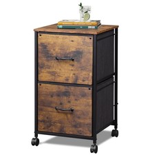 2 Drawer Mobile File Cabinet, Rolling Printer Stand, Fabric Vertical Filing C...