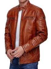 TAZZIO Jacke Biker Lederjacke Herren Echtleder Übergangsjacke Leder Mantel Parka