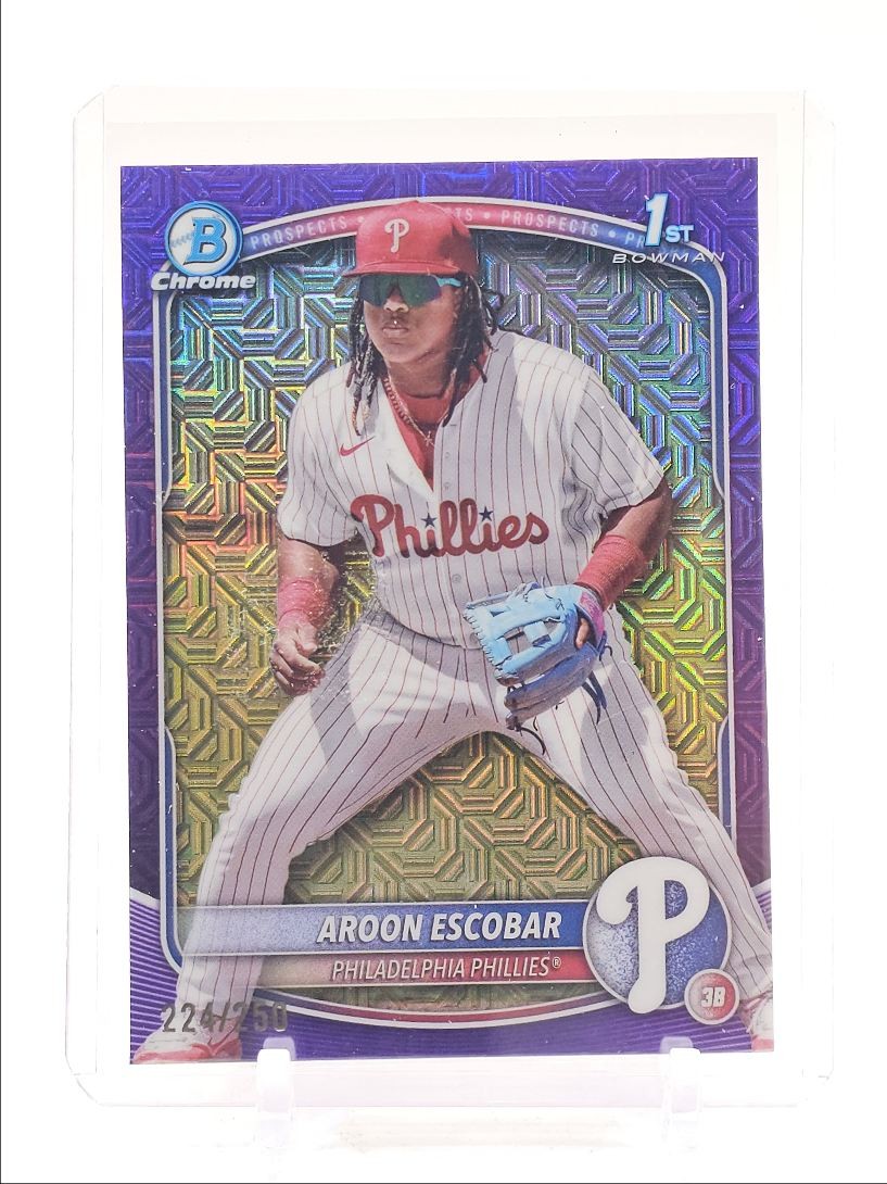 AROON ESCOBAR 2025 BOWMAN CHROME 1ST PURPLE MEGA BOX PHILLIES /250 Q2568