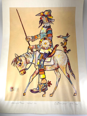 Jovan Obican Don Quixote Signed in Pencil Artist Proof of 1000 Lithograph Print