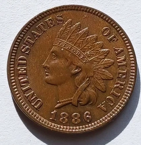 1886 Indian Head Cent Type 1 - Ch AU RB, Better Date & Grade Penny 1C coin