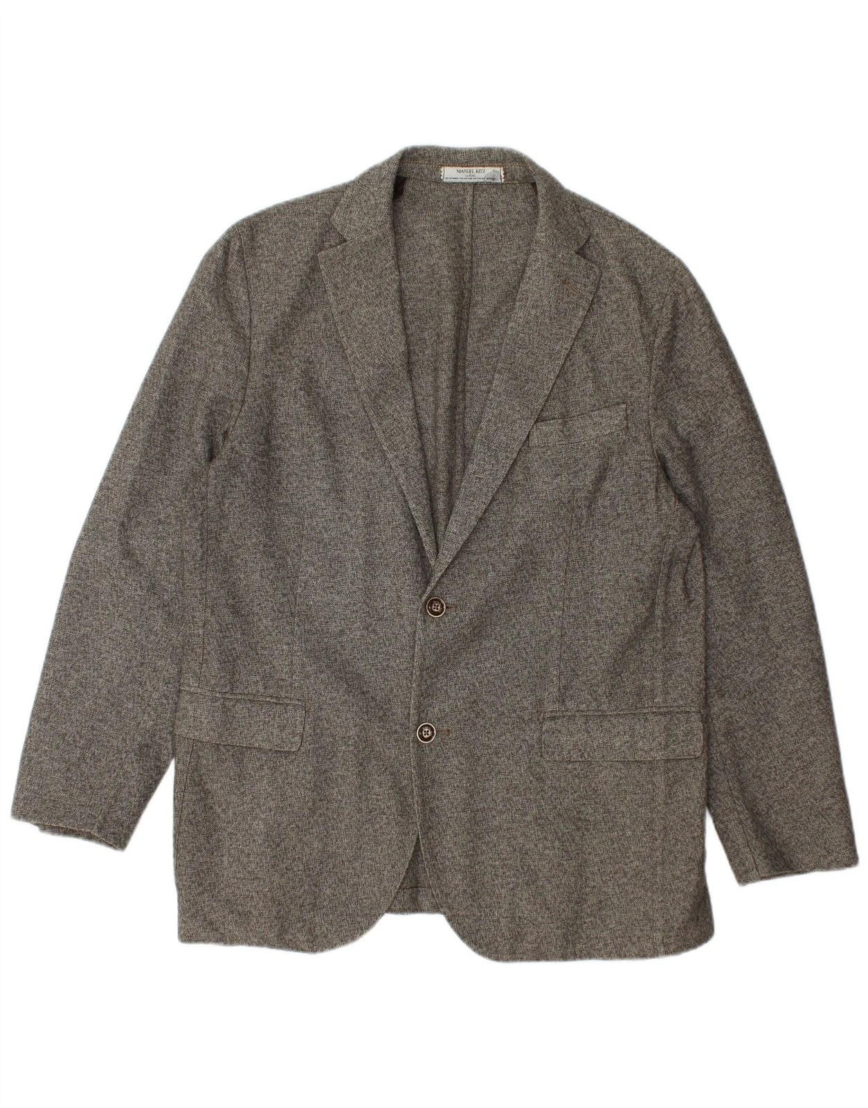 Manuel Ritz Mens 2 Button Blazer Jacket IT 54 2XL Grey Flecked Cotton CD01
