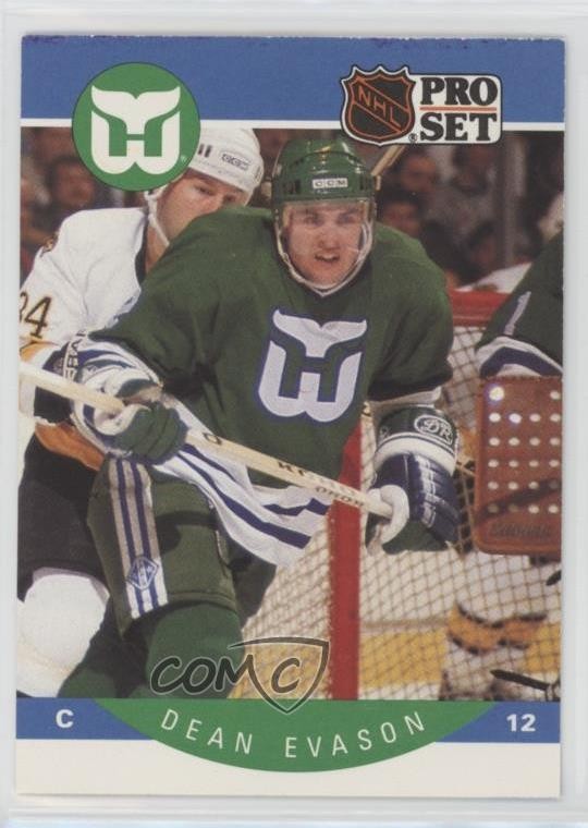 1990-91 Pro Set Dean Evason (Blood Only Partially Edited) #103 0a4