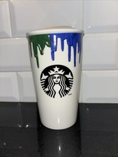 新品未使用 スターバックス バンドオブアウトサイダーズ カップ 陶磁器 Starbucks Band of Outsiders Black Paint Drip Ceramic Traveler