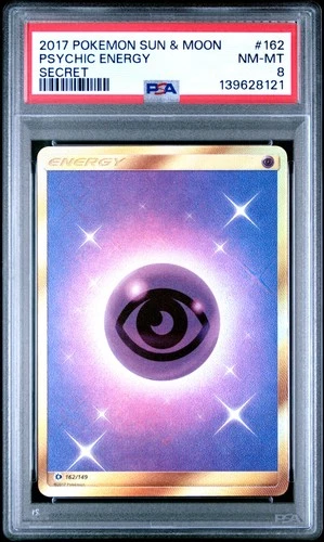 2017 POKEMON SUN & MOON SECRET #162 PSYCHIC ENERGY PSA 8