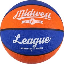 Size 5 Basketball, Blue/Orange – Indoor/Outdoor, Rubber Exterior