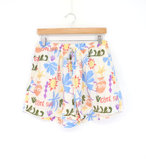 VELVET By Graham Spencer Terry Floral Print Drawstring Shorts Paradi S 125 A4