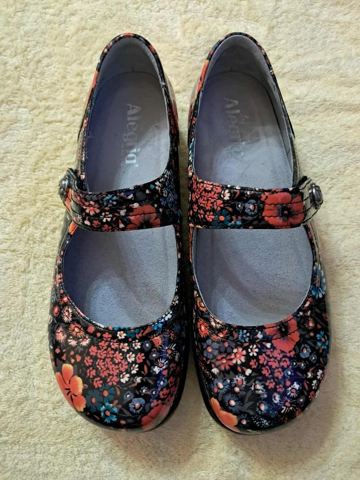 Alegria Mary Jane Shoes Sz39 (US 8.5/9) "Midnight Garden" Floral Print - Image 2 of 4