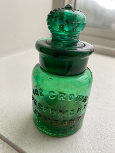 Tealish green The Crown Perfumery Company London w/correct stopper  #3