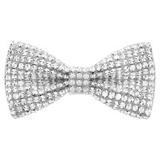 Rhinestone Bow Ties for Men, Men  s Sequin Bow Ties Pre-tied Silver - Style 2