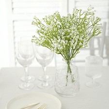 WHITE 3 Bushes 14" Faux Baby Breath Artificial FLOWERS Party Events Decorations