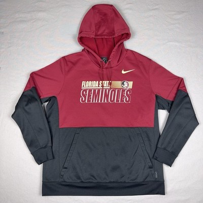 FSU Seminoles Nike Hoodie Men s XL Garnet Black Dri-FIT On-Field Kangaroo Pocket
