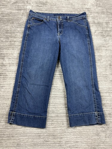 Gloria Vanderbilt Jeans Womens 14 Blue Capri Dark Wash Cuffed