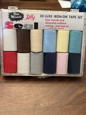 Vintage New Miracle Jiffy Seal De Luxe Iron-On Tape Set Item No. 1837P