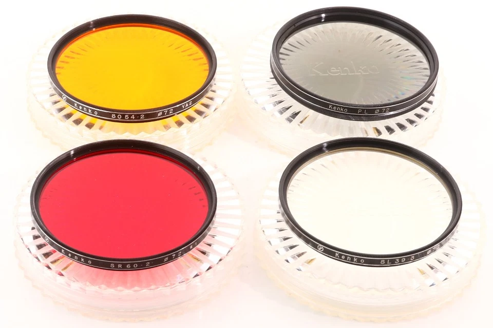 Kenko Lens Filter 72mm Skylight, R1, Y42, PL 4Filter Set w/Case+Box from Japan - Image 2 of 4