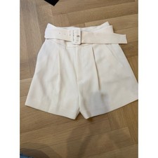 MANGO Ivory Belted Shorts US 2