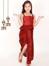 VASTRAMAY Girls' Viscose Lehenga Set Readymade