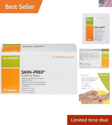 50 Pack Skin-Prep Barrier Wipes - Non-Sensitizing for Adhesive Protection