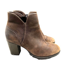 Clarks Verona Trish Leather Ankle Booties Boots Women's 6 Brown Cowgirl Landman