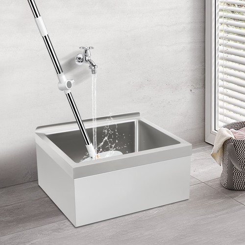 Commercial Wall-mounted Mop Sink Stainless Steel Floor Mop Sink Rectangular