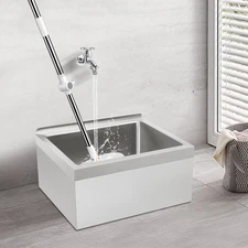 Commercial Wall-mounted Mop Sink Stainless Steel Floor Mop Sink Rectangular