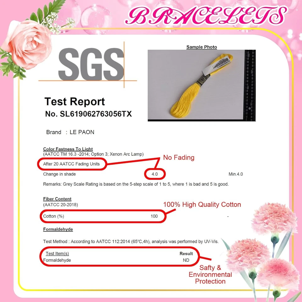 Friendship Bracelet String 50 Skeins Fashionable Rainbow Color Embroidery Floss - Image 4 of 4