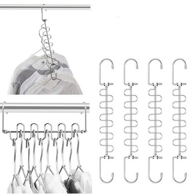 4 Pack Magic Cloth Hanger Metal Space Saving Closet Organizer for Wardrobe