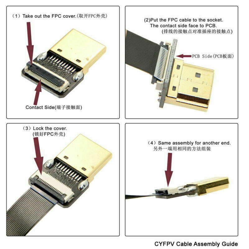 CY 1080P CYFPV Mini HDMI  Male to Mini HDMI  Male Extension 