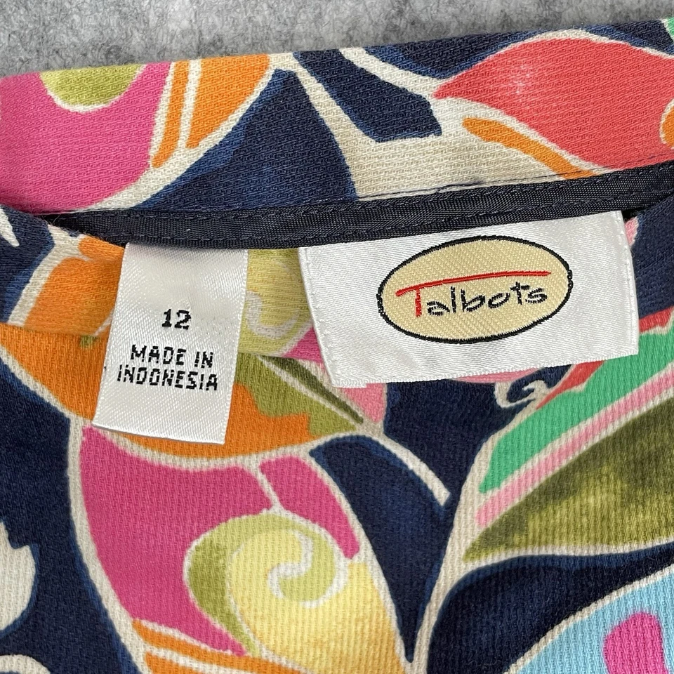 Falda midi Talbots para mujer de pana botánica envolvente sintética talla 12 ligera boho Foto 4 de 4